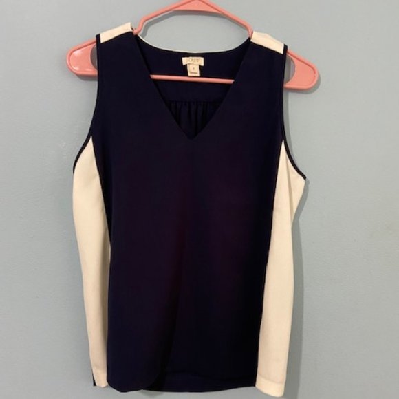 J. Crew Colorblock Sleeveless Blouse - Picture 1 of 5